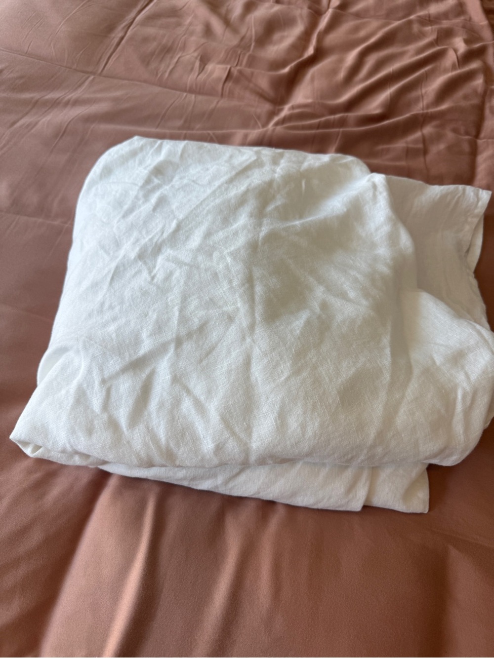 Casaluna King White Linen Flat Sheet Bedding